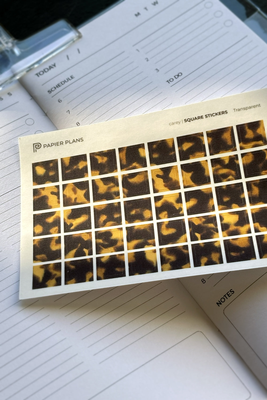 Square Stickers - Carey Print