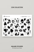 Square Stickers - Cow Print