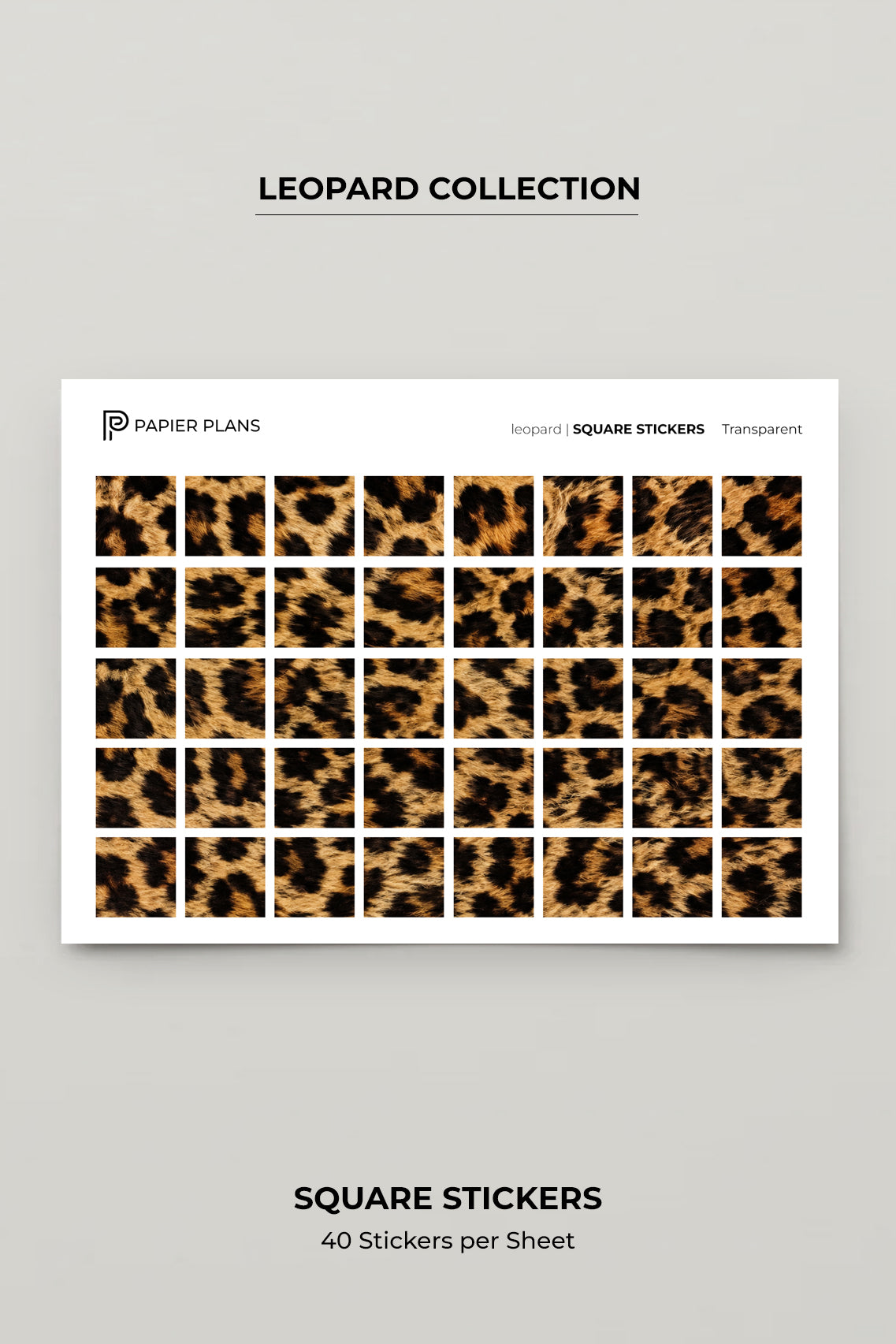 Square Stickers - Leopard Print