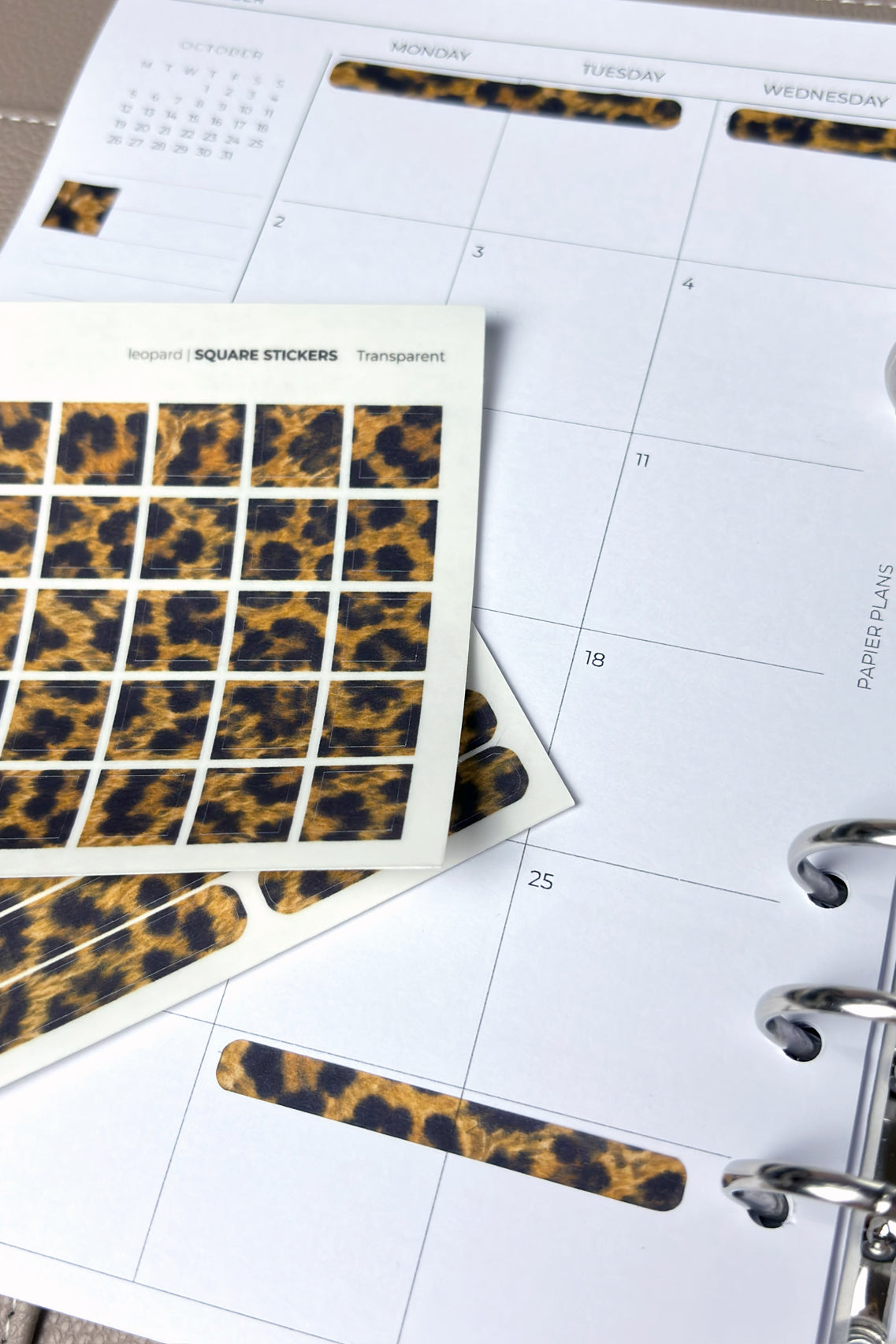 Square Stickers - Leopard Print