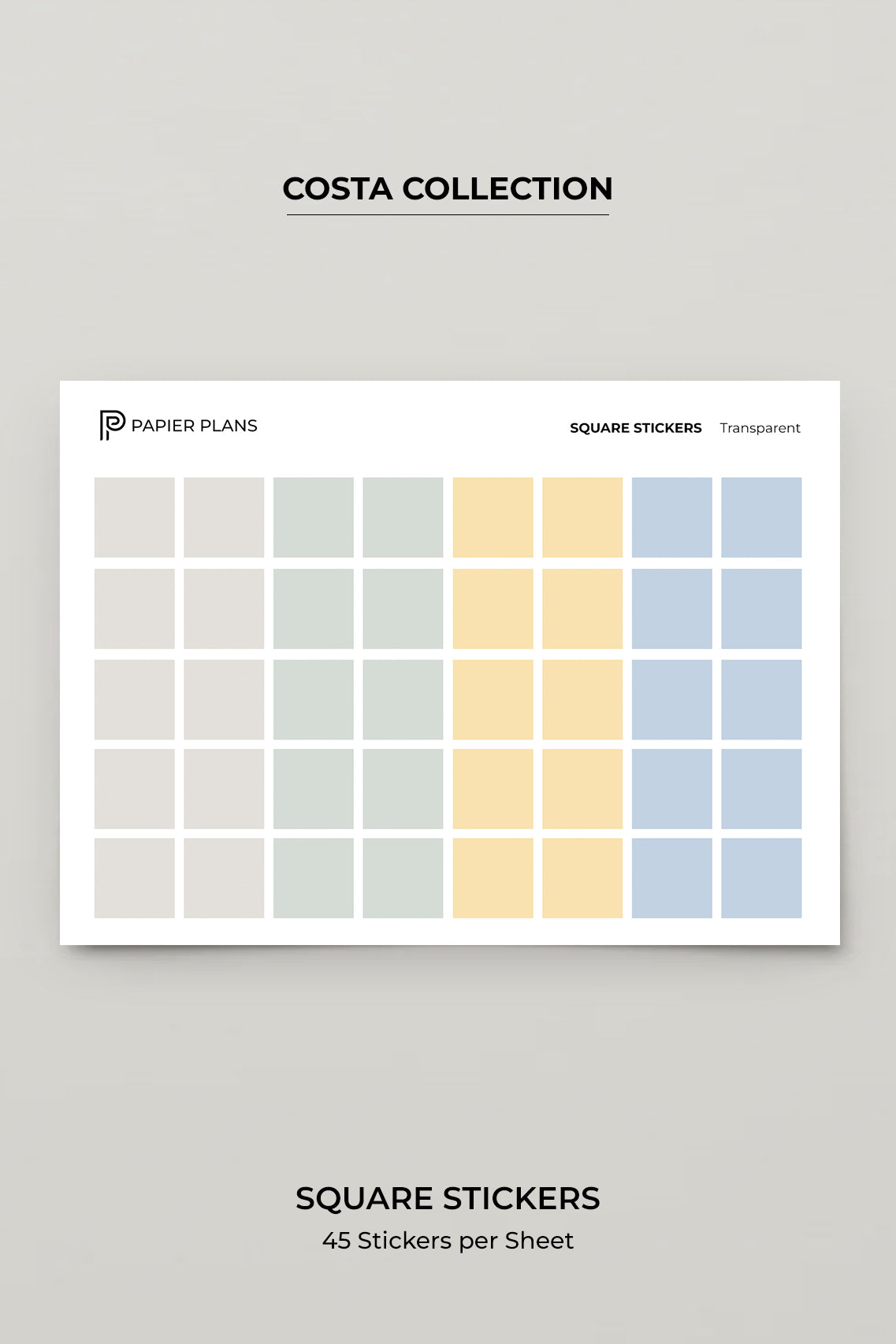 Square stickers - Costa Collection