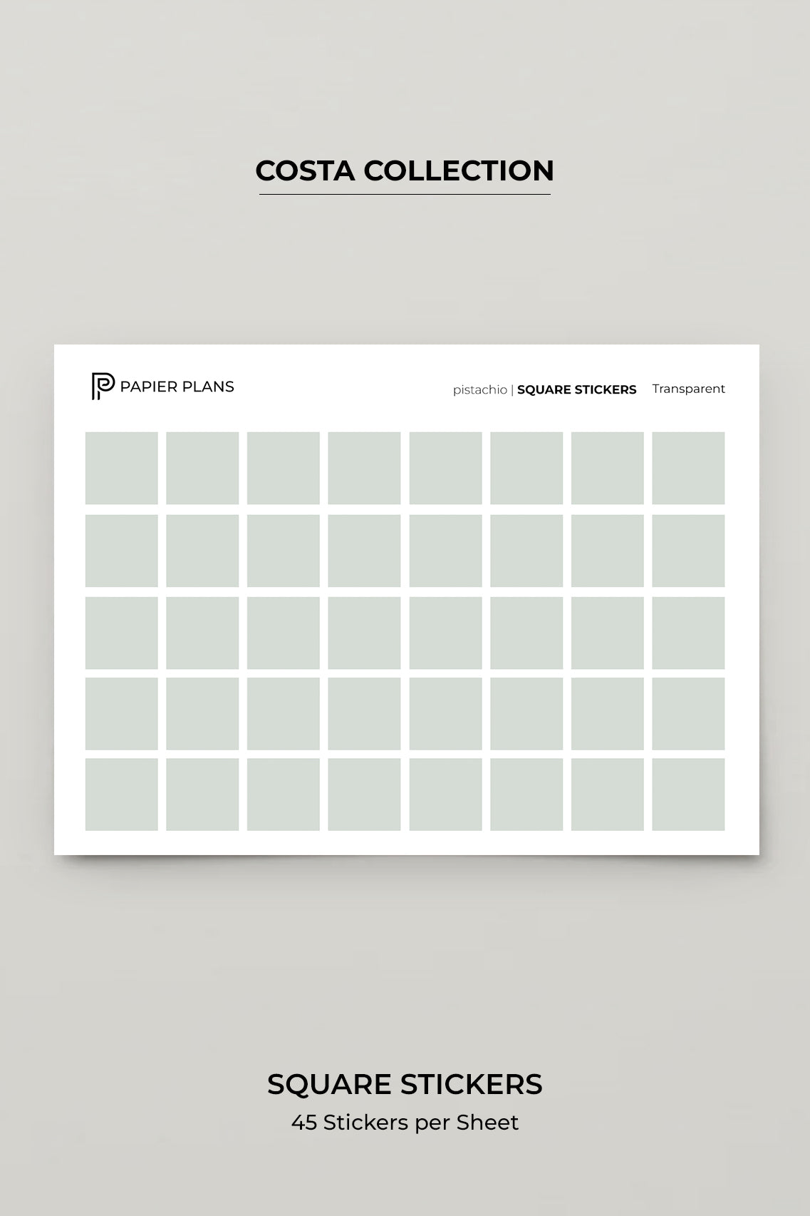 Square stickers - Costa Collection