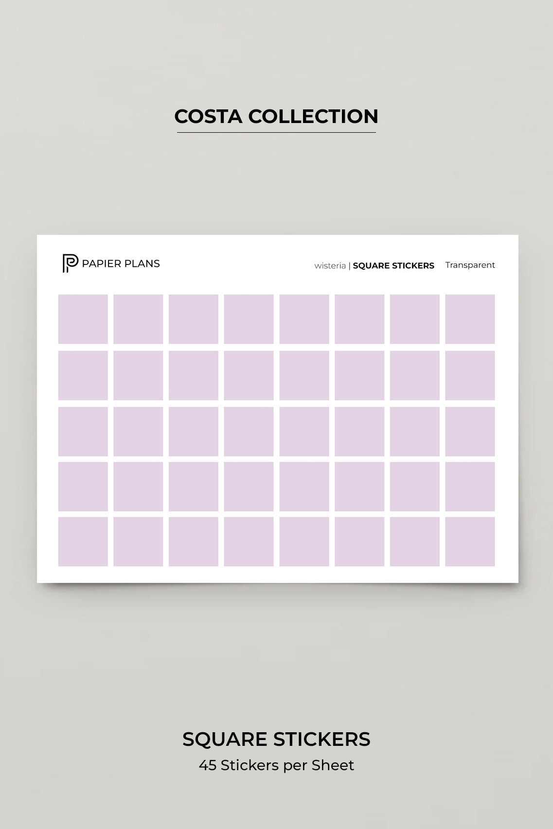 Square stickers - Costa Collection