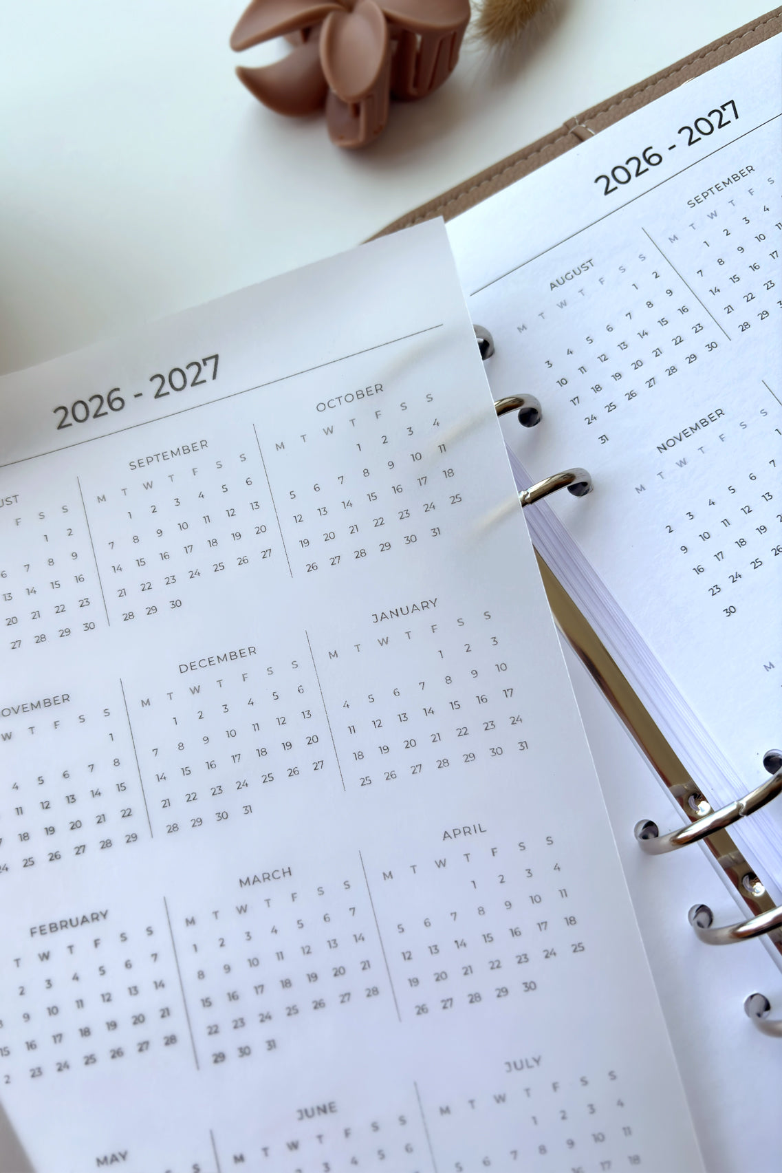 2026/2027 Vellum Calendar Planner Dashboard