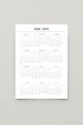 2026/2027 Vellum Calendar Planner Dashboard