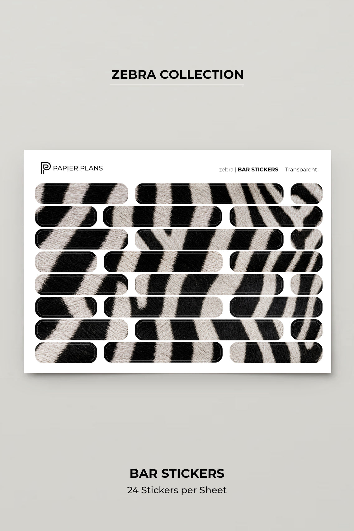 Bar Stickers - Zebra Print
