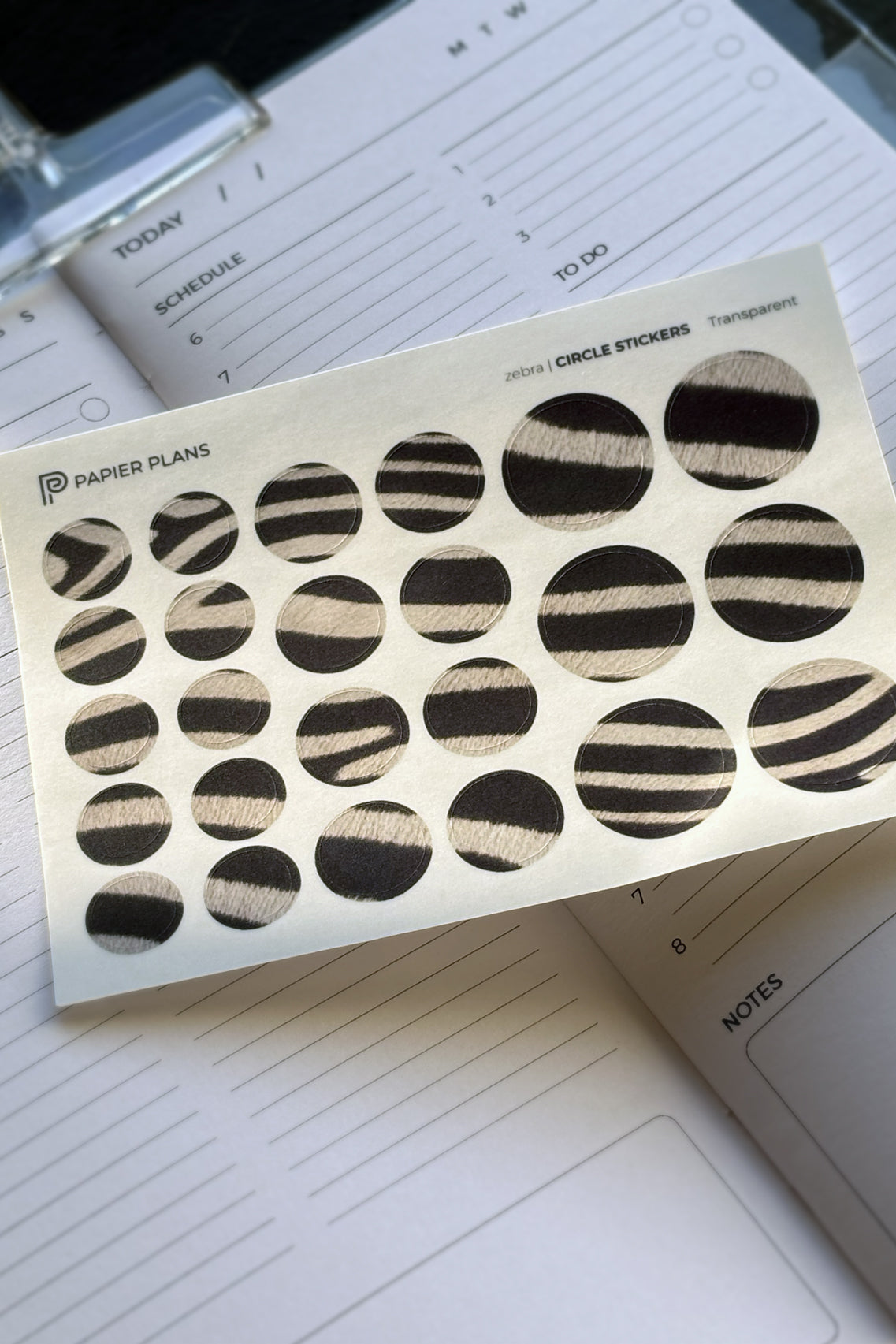 Circle Stickers - Zebra Print