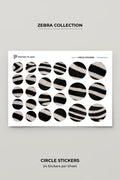 Circle Stickers - Zebra Print