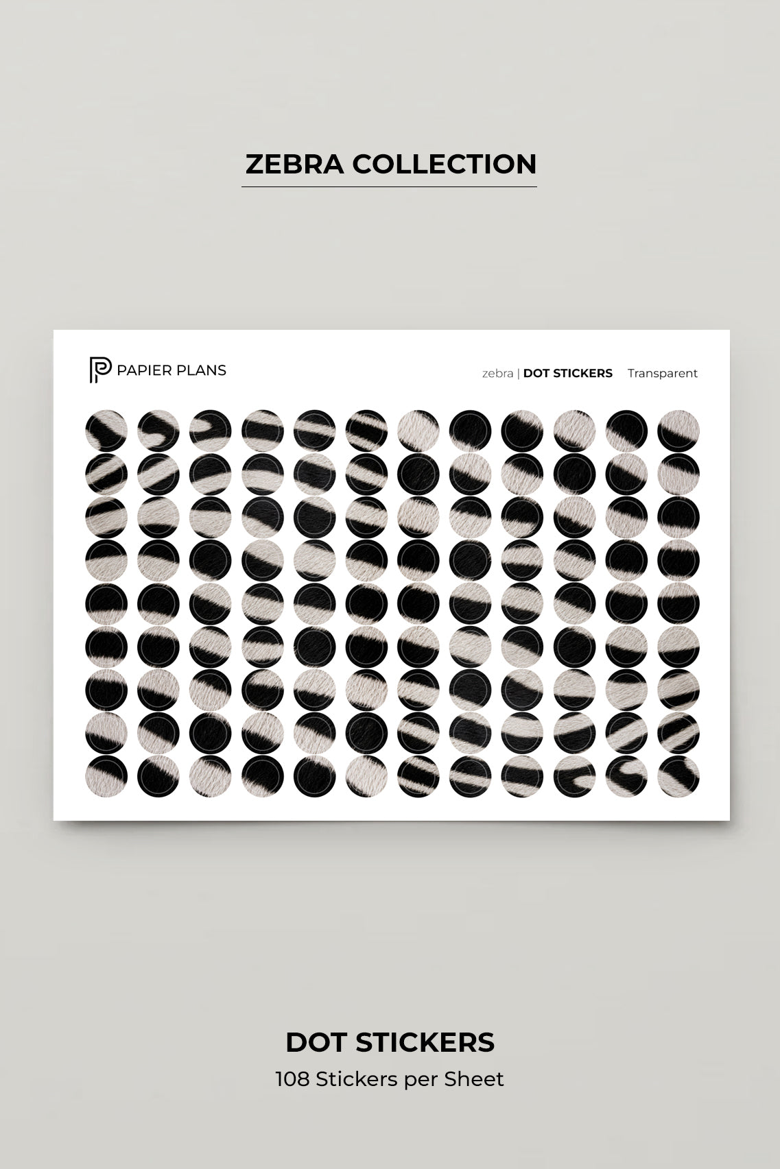 Dot Stickers - Zebra Print