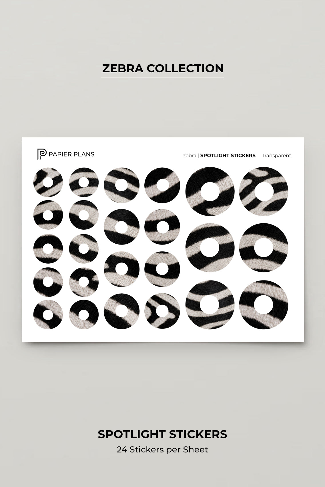 Spotlight Stickers - Zebra Print