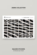 Square Stickers - Zebra Print