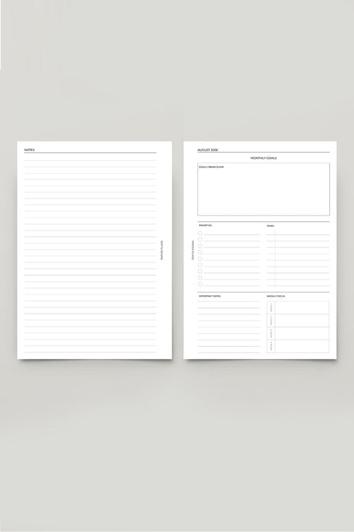 2026/2027 Monthly Calendar Insert