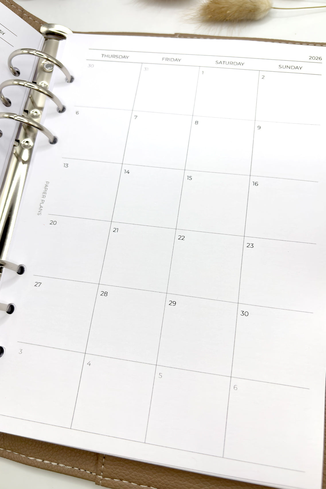 2026/2027 Monthly Calendar Insert