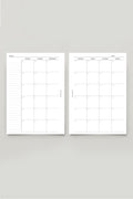 Undated monthly calendar insert
