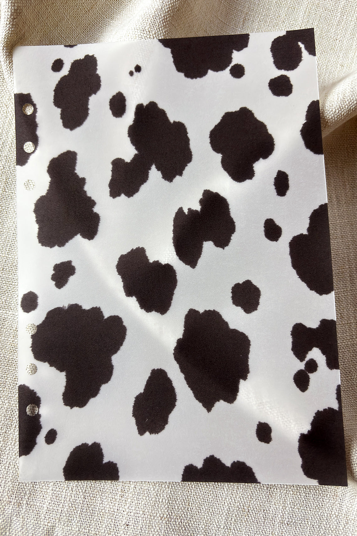 Vellum Planner Dashboard - Cow Print