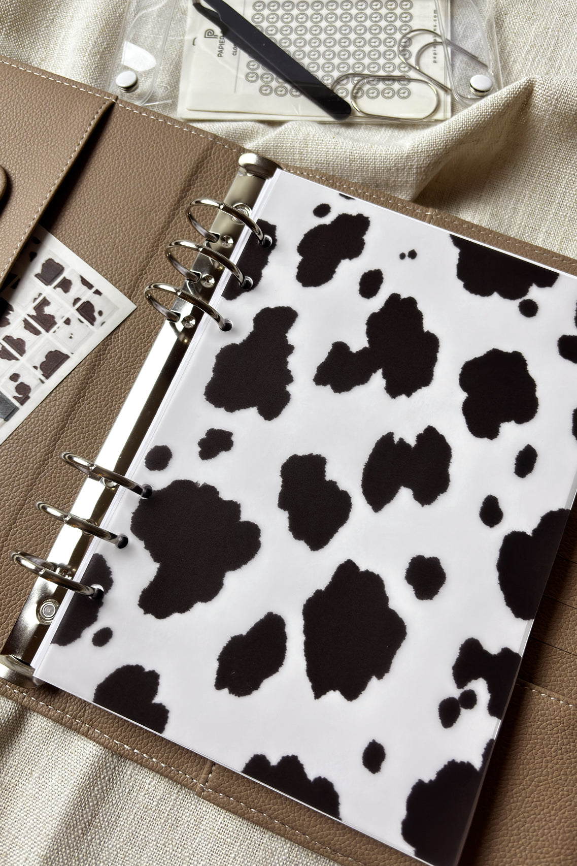 Vellum Planner Dashboard - Cow Print