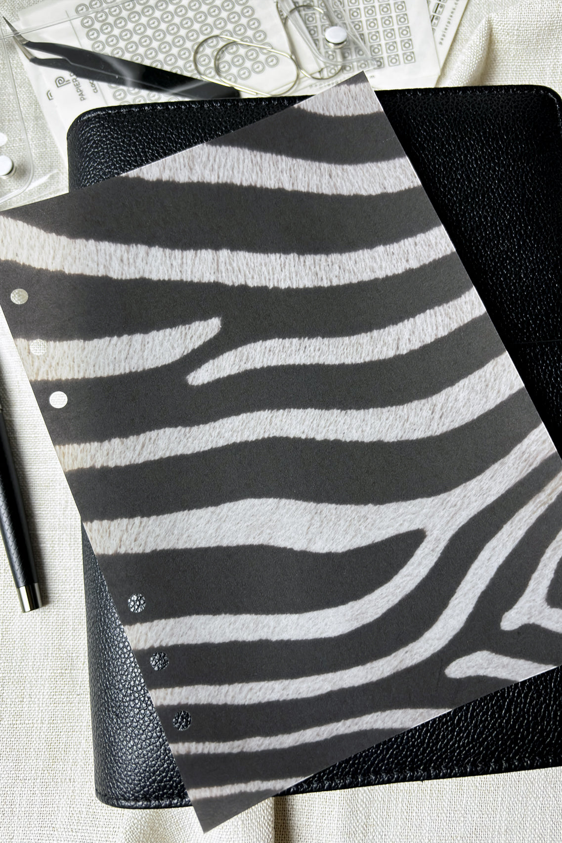 Vellum Planner Dashboard - Zebra Print