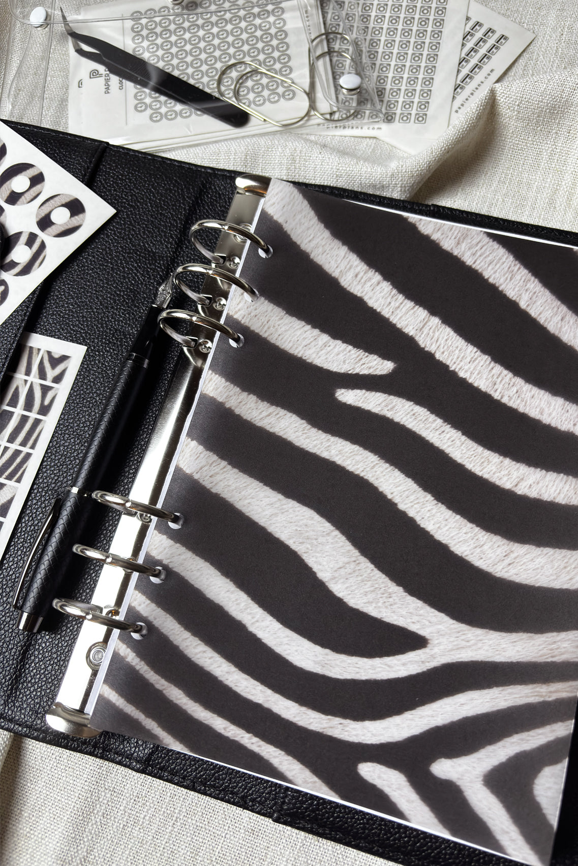Vellum Planner Dashboard - Zebra Print