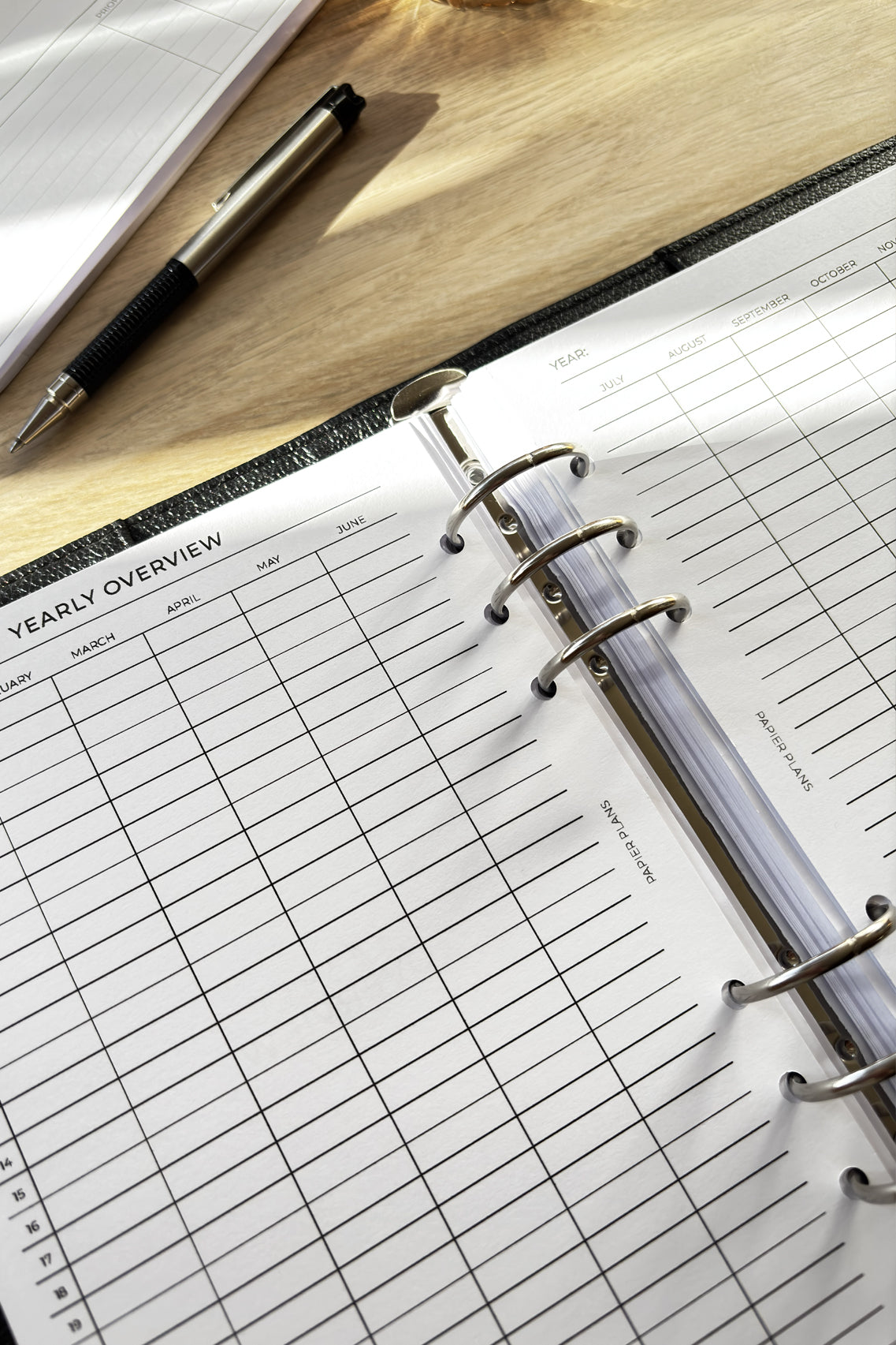 Yearly Overview Planner Insert