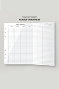 Yearly Overview Fold Out Planner Insert