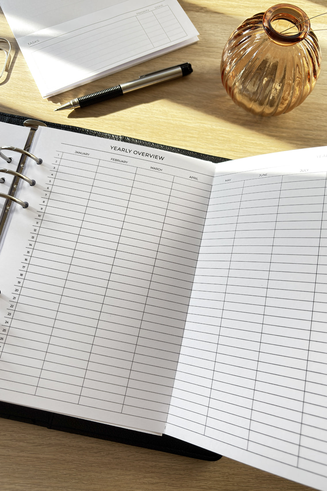 Yearly Overview Fold Out Planner Insert